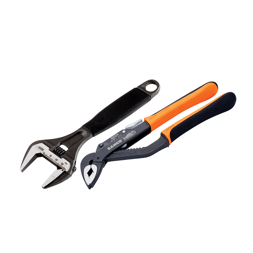 Bahco 218mm Adjustable Wrench & 250mm Waterpump Plier Twin Pack TSCA903124TP