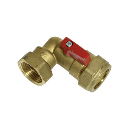 Ravenheat 22Mm Bent Ballofix CH Valve LS - Brass 0008VAL01030/0LS