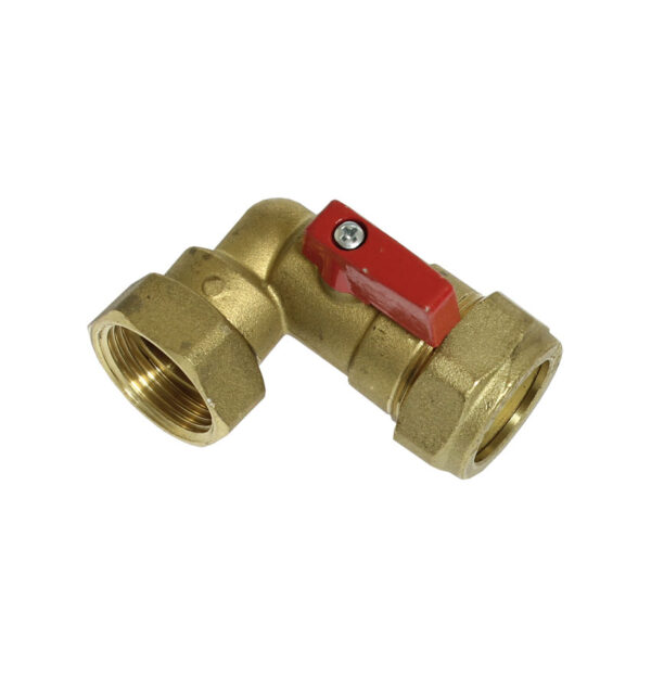 Ravenheat 22Mm Bent Ballofix CH Valve LS - Brass 0008VAL01030/0LS