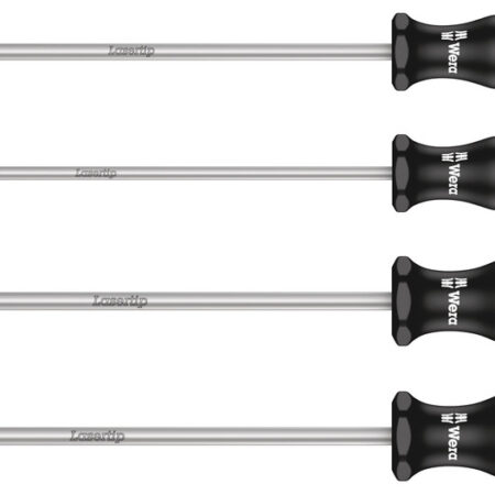 Wera 335/350/355/4 Screwdriver set Kraftform Plus Lasertip 200 mm-long blades, 4 pieces - 05347736002