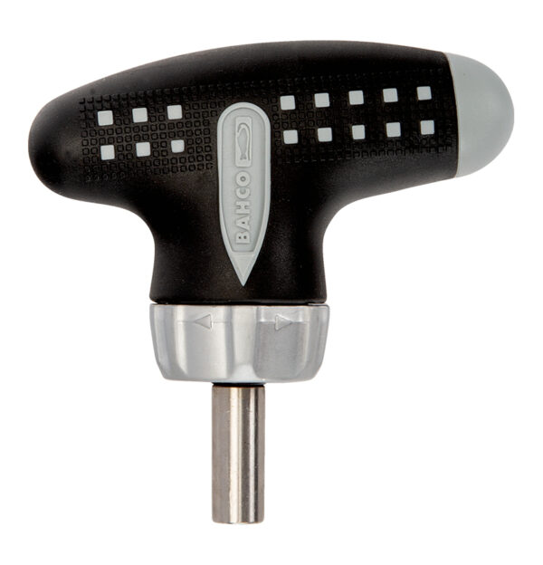 Bahco 1/4" Bit Holder Stubby T-Handle Ratcheting Screwdriver  808050TS - Image 2