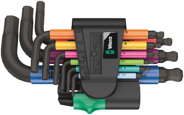 Wera 950/9 Hex-Plus Multicolour 2 L-key set, metric, BlackLaser, 9 pieces - 05133164001