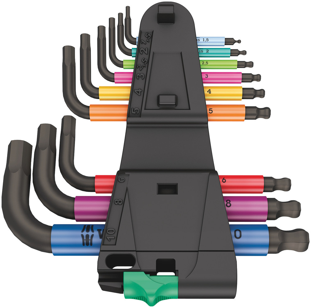 Wera 950/9 Hex-Plus Multicolour 2 L-key set, metric, BlackLaser, 9 pieces - 05133164001 - Image 2
