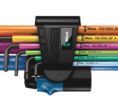Wera 950/9 Hex-Plus Multicolour HF 1 L-key set, metric, BlackLaser, with holding function, 9 pieces - 05022210001