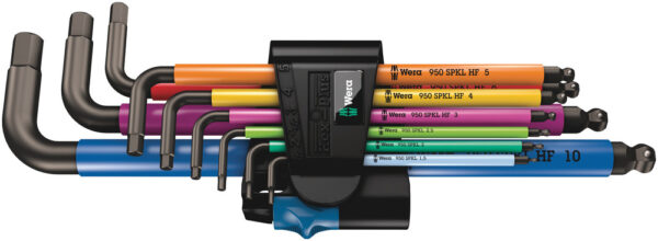 Wera 950/9 Hex-Plus Multicolour HF 1 L-key set, metric, BlackLaser, with holding function, 9 pieces - 05022210001
