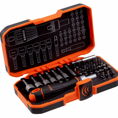 Bacho Ratcheting Coloured Bit Set 36 Piece