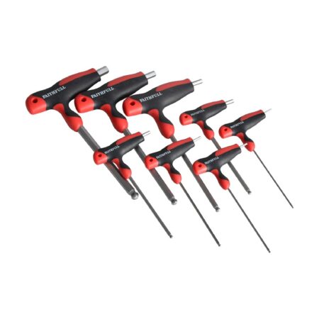 Faithfull 8 Piece T Handle Ball End Hexagon Allen Key Set Metric FAI HKS8MTBLA