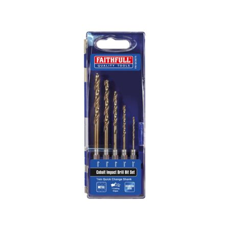 Faithfull HSSE M35 Cobalt Quick-Change Impact Drill Bit Set FAIQCSET5