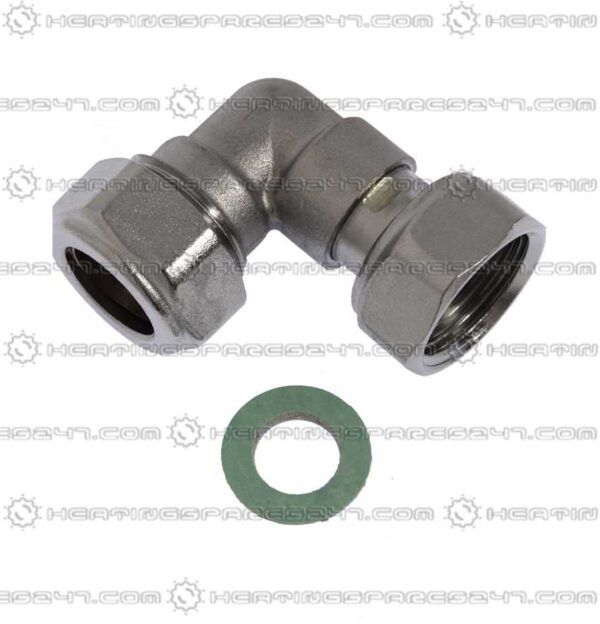 Heatline 15mm x 1/2" Swivel Hot Outlet Elbow D002160280-HOE