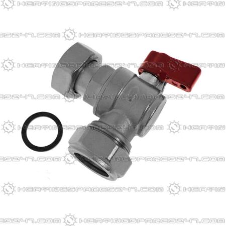 Heatline 22mm x 3/4" Swivel Heating Flow Valve D002160280-22RH