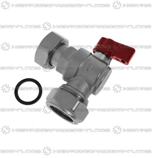 Heatline 22mm x 3/4" Swivel Heating Flow Valve D002160280-22RH
