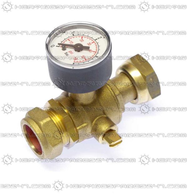 Johnson & Starley Ball Valve C/W Pressure Guage 1000-0019050