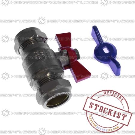 Potterton Isolating Cock 22mm.Red 430006