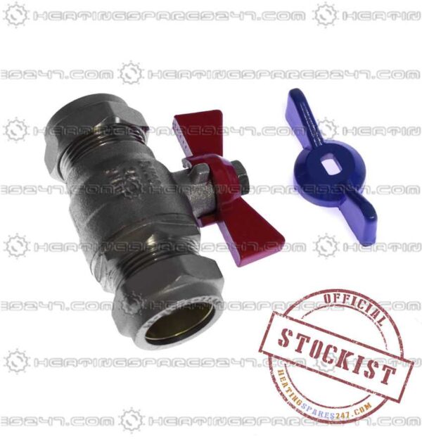 Potterton Isolating Cock 22mm.Red 430006