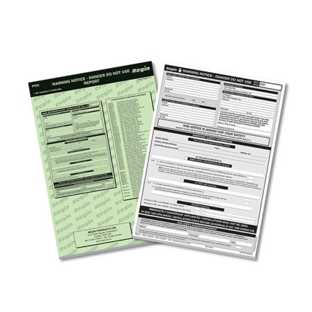 Regin Warning Notice Report Pad REGP55