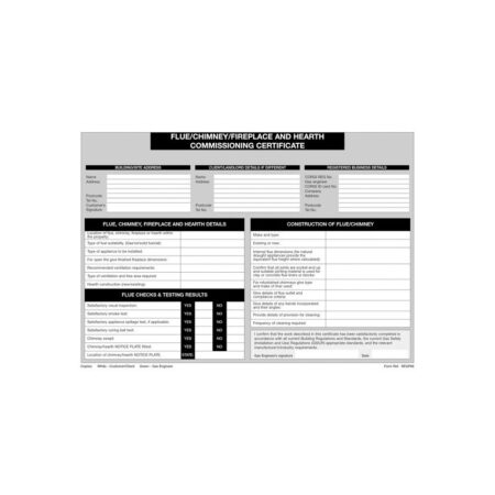 Regin Flue/Fireplace Commissioning Certificates REGP66
